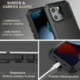 thumbnail image 5 of for iPhone 15 Case, 360 Full Body Protective Cover Heavy Duty Shockproof Armor Aluminum Alloy Metal Case with Silicone Built-in Screen Protector for iPhone 15, Black, 5 of 8