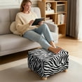 thumbnail image 3 of Xoenoiee Zebra Stripe Print Waterproof Stretch Ottoman Cover Square Folding Storage Stool Furniture Protector Soft Footstool Slipcover for Living Room, L, 3 of 7