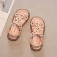 thumbnail image 2 of Toddler Girls Spring Summer Floral Leather Distressed Style Sandals Shoes for Kids Size 3.5-4T, 2 of 4