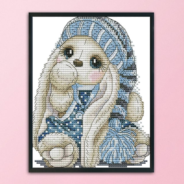 Cuadros Decorativos Dibujos animados punto de cruz Mini conejo bordado trabajo hecho a mano 14CT estampado (C944) Ndcxsfigh Nuevos Originales