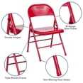 thumbnail image 2 of Flash Furniture Hercules Series Triple Braced & Double Hinged Red Metal Folding Chair, 2 of 9