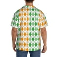 thumbnail image 3 of Gukieu St. Patrick's day argyle Print Men's Short-sleeved Shirts, Button-down Pocket Shirts, T-shirts, Beach Vacation Travel Summer Clothing-Medium, 3 of 5