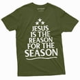 thumbnail image 5 of Men's Jesus is the reason for the season T-shirt Christmas Tee shirt Church bible verse quote tee (XX-Large Navy Blue), 5 of 7
