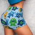 thumbnail image 4 of Daiia Cartoon Monster Pattern Women's Workout Shorts Biker Shorts - High Waisted Workout Spandex Tummy Control Gym Running Yoga Shorts-Small, 4 of 8
