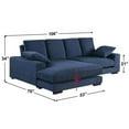 thumbnail image 6 of Better Home Products Daisy Convertible Sofa/L-Shaped Design in Blue Corduroy, 6 of 9