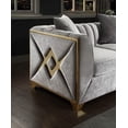 thumbnail image 4 of Modern Silver 2Pc Living Room Set with Solid Wood Frame (220×80×75cm, Velvet Fabric), 4 of 12