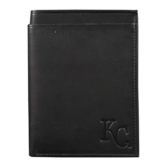 Kansas City Baseball Royals Black Leather RFID Blocking Passport Holder Cover Travel Billfold Wallet for Men & Women