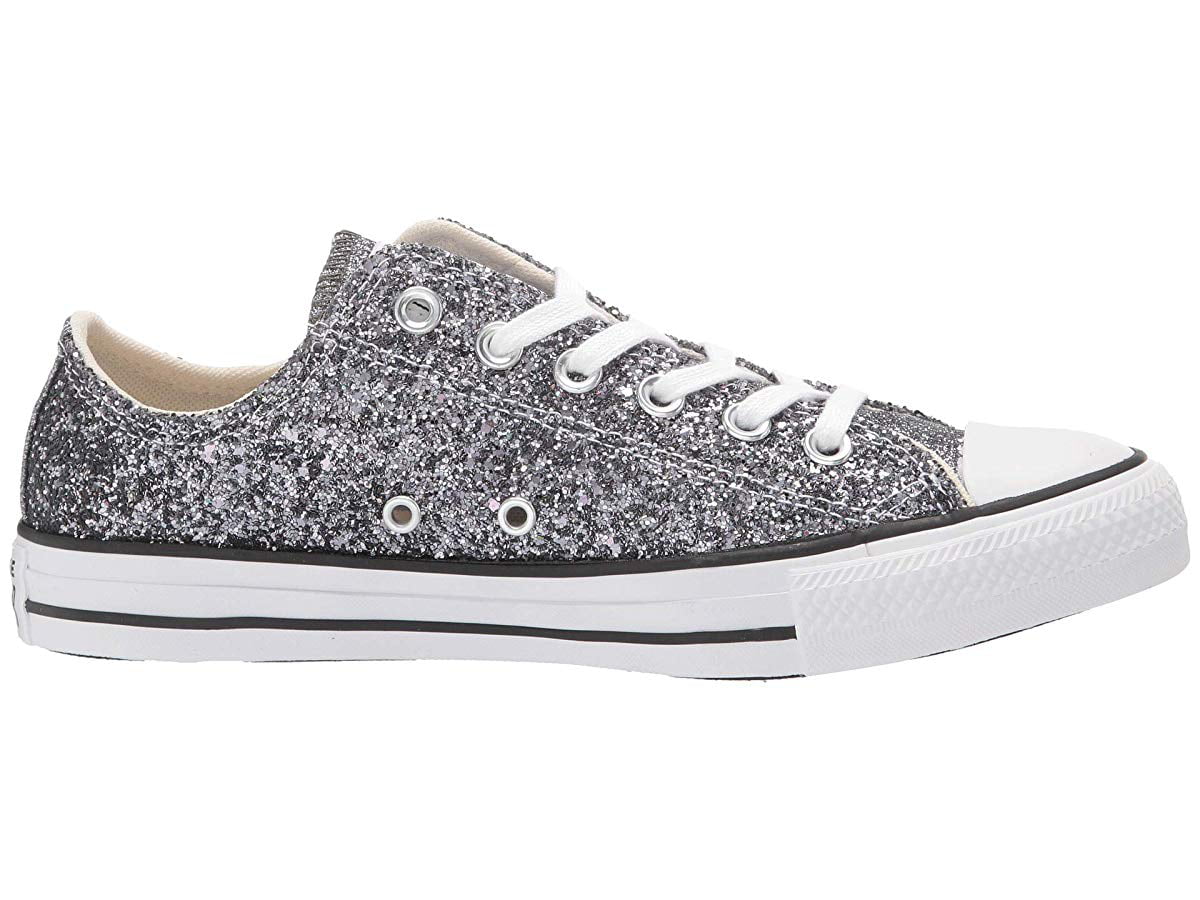 womens converse white all star glitter ox trainers