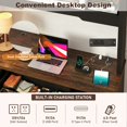 thumbnail image 6 of 58"W 76"H Large Executive Desk with Hutch and Drawers, Farmhouse Desk with Charging Station, Wood Computer Desk for Home Office, 6 of 7