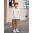 thumbnail image 6 of Arshiner Boy 2Pcs Fall Winter Clothes Color Block Crewneck Sweatshirt and Pants Sweatsuit, 6 of 6