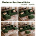 thumbnail image 6 of JULY'S SONG 113" L Shaped Couch Set, Deep Seat Modular Sectional Sofa with Movable Ottoman, Plush Couches and Sofas Detachable Cushions, Chenille Sectionals for Living Room, Green, 6 of 12