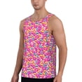 thumbnail image 2 of Lsque Colorful Donuts 1 Pattern Mens Tank Tops Muscle Athletic Quick Dry Sleeveless Workout Fitness T Shirts Beach Tank Top, Loose-fit Sleeveless Shirt for Men-4X-Large, 2 of 7