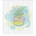 thumbnail image 3 of Ambesonne Hawaiian Colors Shower Curtain, Round Pineapple Art, 69"Wx84"L, Multicolor, 3 of 3