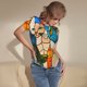 thumbnail image 3 of Fotbe Stained Glass Cat Art Body de Mujer con Cuello Redondo y Mangas Cortas, Sin Mangas Ajustado, Suave, Cómodo y Básico-Medium, 3 of 7