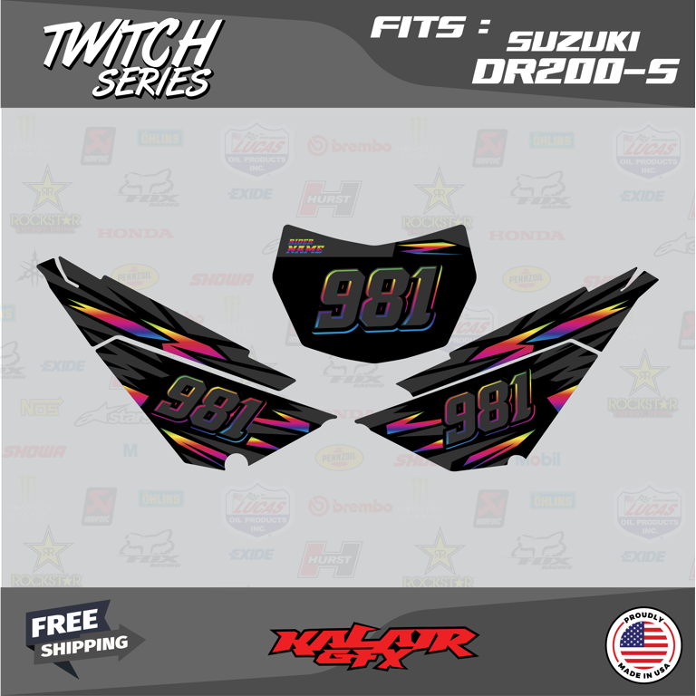 Graphics kit for Suzuki DRZ400 SM, S and E (2000-2024) Spear - Yellow | UK Graphics kit for Suzuki DRZ400 SM, S and E (2000-2024) Spear - Yellow | UK