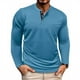 thumbnail image 1 of pstuiky camisetas de manga larga para hombre, Suéter informal de color liso para hombre, cárdigan con botones, manga larga, cuello redondo y bolsillo. Tops de hombre l, 1 of 7