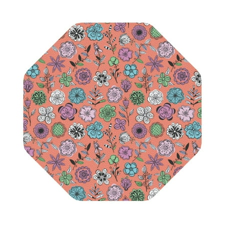 

Cauagu Color Flowers for Round Coaster Drink Coasters Set of 4 Leather Bar Beer Beverage Cup Mat for Drinks for Tabletop Protection & Coffee Table Decor