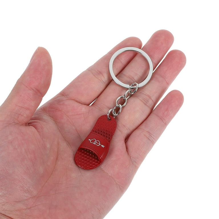 ROMANSENTIAL 2Pcs Novelty Keychain Slipper Pendant Key Ring Decor