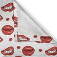 thumbnail image 6 of Ambesonne Vintage Valance & Curtain, Woman Lips with Gestures, 55"x24", Vermilion and White, 6 of 6