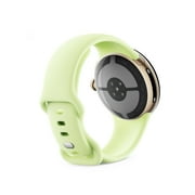Google Pixel Watch 4 (41mm) - Android Smartwatch with Domed Display, Comprehensive Health and Fitness Tracking, and Help from Gemini - Champagne Gold Aluminum Case - Lemongrass Active Band - LTE