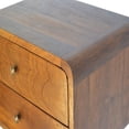 thumbnail image 4 of Artisan Furniture Solid Wood Floating Curved Chestnut Nightstand, 4 of 5