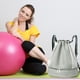 thumbnail image 5 of Laklulu Mochila con cordón y compartimento para zapatos, bolsas con cordón para hombres, mujeres, gimnasio, yoga, compras, natación, 5 of 6