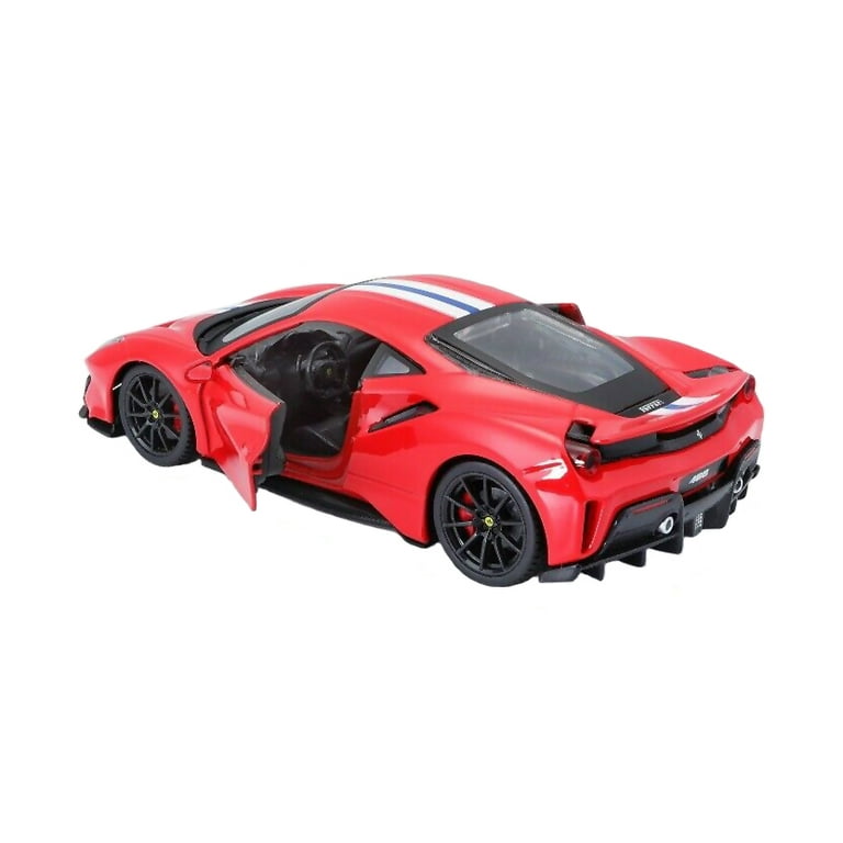 Ferrari 488 Pista Red with White and Blue Stripes 1/24 Diecast