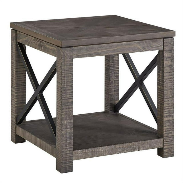 Steve Silver Dexter Distressed Driftwood Square Wood End Table