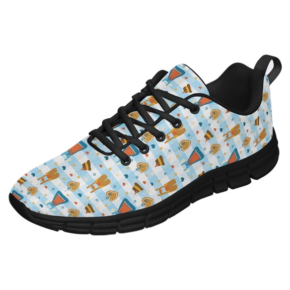 Dirndl Dress Lederhosen Oktoberfest Shoes for Men Women Running Sneakers Breathable Casual Sport Tennis Shoes Gift for Him Her Black Size 3.5