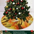 thumbnail image 6 of FMSHPON Autumn Fall Leaves Xmas Christmas Tree Skirt Stand Mat for Holiday Party Decoration Indoor Outdoor 48 inches, 6 of 6