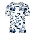 thumbnail image 4 of Women's Tops Under $10 Free Shipping Summer Short Sleeve Print Short Sleeve V-Neck Blouses, 4 of 5