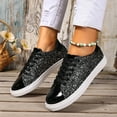 thumbnail image 5 of Mostsola Glitter Sneakers for Women Lace up Tennis Shoes Fashion Sparkly Low Top Walking Shoes, 5 of 8