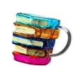 thumbnail image 4 of Taza de café con libro pintado en 3D para café frío o caliente, taza de café apilable con libros novedosos para escritores y lectores., 4 of 9