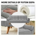 thumbnail image 3 of Aukfa 75" Flared Arm Futon Convertible Sofa Bed, Tufted Sleeper Couch for Home Office, Linen, Gray, 3 of 8