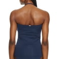 thumbnail image 2 of Anne Cole Womens Solid Twist Front Shirred Bandeau Tankini Top Navy Blue XL, 2 of 4