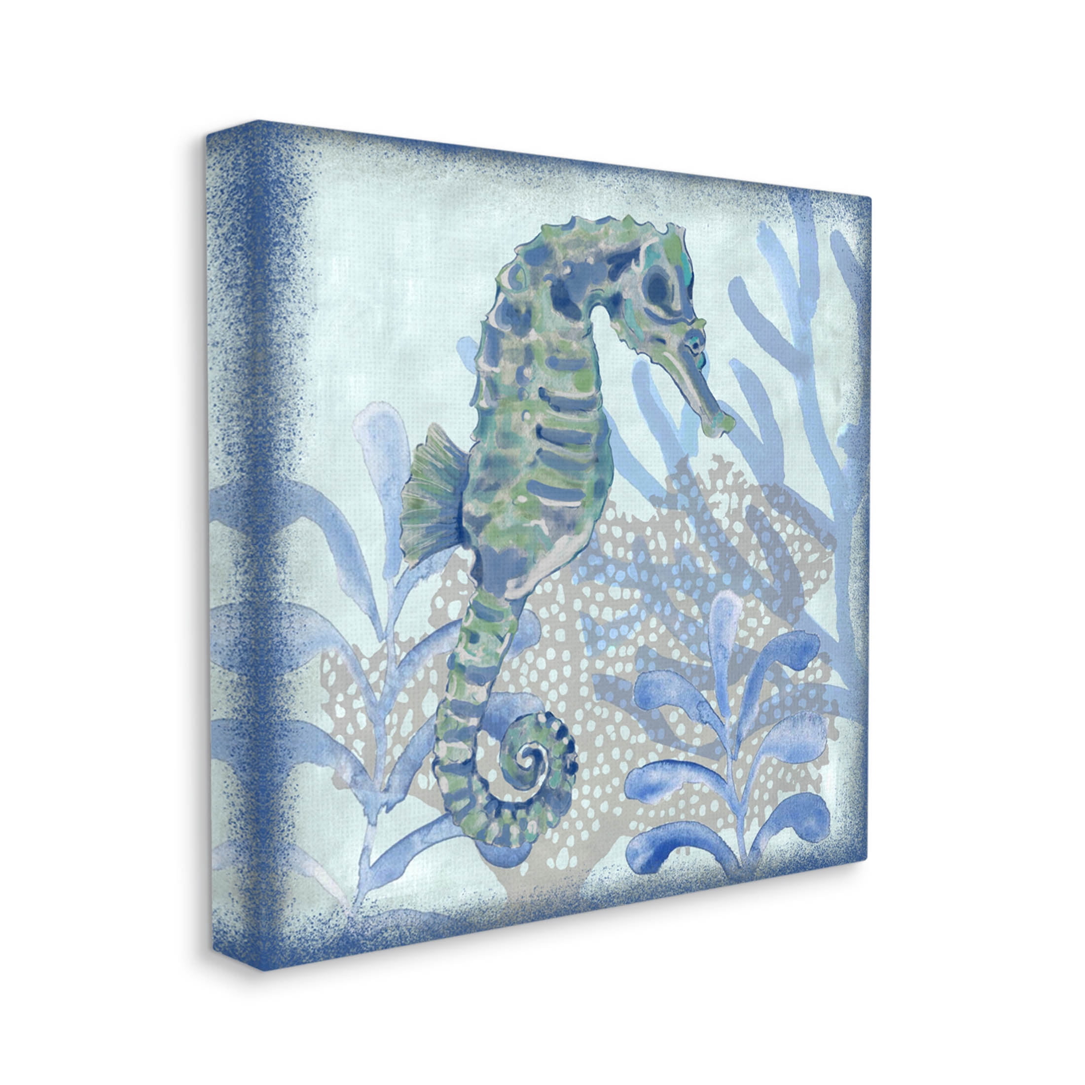 Seahorse Underwater Coral Botanicals Animals & Insects Graphic Art Gallery Wrapped Canvas Print Wall Art