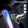 thumbnail image 3 of 2 Pack iPhone 14 Pro Max Privacy Screen Protector 6.1 Inch with 2 Pack Camera Lens Protector, Anti Spy Privacy Tempered Glass 9H Hardness Scratch Resistant Rugged Durable Easy Installation, 3 of 8