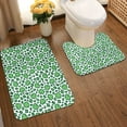 thumbnail image 2 of Yiaed Leopard print St. Patrick's Day Print Bathroom Mat Set 2 Pieces Mat Anti-Skid Pad Ultra Soft and Absorbent Bathroom Bath Mat Contour Bath Rugs for Toilet Base, 2 of 6