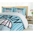 thumbnail image 4 of Ambesonne Autumn Duvet Cover Set, Hello Rain Wording Umbrella, 2-Calking, Pale Blue Mauve, 4 of 6