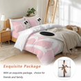 thumbnail image 7 of Halloween Ghost Bedding Duvet Cover Set Full Size 4 Pieces Boo Abstract Retro Pink Soft Twill Plush Quilt Cover, Include 1 Duvet Cover 1 Flat Sheet And 2 Pillow, 7 of 7