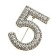 thumbnail image 3 of Broche de Joyería Zulema Crystal Rhinestone Pearl Número 5 para mujer, 3 of 7