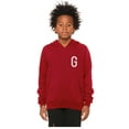 thumbnail image 2 of Daxton Youth Unisex Pullover Red Hoodie Mid-Weight Fleece Sweater Custom White Numbers and Letters, G, M, 2 of 3