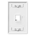 thumbnail image 2 of NavePoint Keystone Jack Wall Plate 1-Port, Low Profile, Single Gang, White, 10-Pack, 2 of 4
