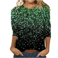 thumbnail image 2 of Zunfeo Holiday Tops for Women 2024 Casual 3/4 Sleeve Tunic Tops Loose Sequin T Shirts- Green L, 2 of 5