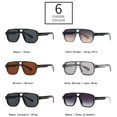 thumbnail image 4 of Lunettes de Soleil Rétro Double Ponts Carrés Femmes Dégradé UV400 Marque de Mode Rivets Designer Hommes Lunettes de Soleil Vert Foncé Gris Rose comme sur l'Image, 4 of 6