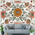 thumbnail image 4 of ONETECH Boho Tapestry Wall Hanging, Mandala Orange Floral Aesthetic Tapestry Bohemian Decor for Home Bedroom Dorm Living Room, 4 of 6
