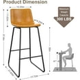 thumbnail image 3 of GIKPAL Bar Stools 30" Faux Leather Counter Height Barstools with Back Set of 2, Modern Counter Stools with Metal Legs and Footrest, Armless Chairs with Back for Kitchen Living Room Pub, Whiskey Brown, 3 of 8