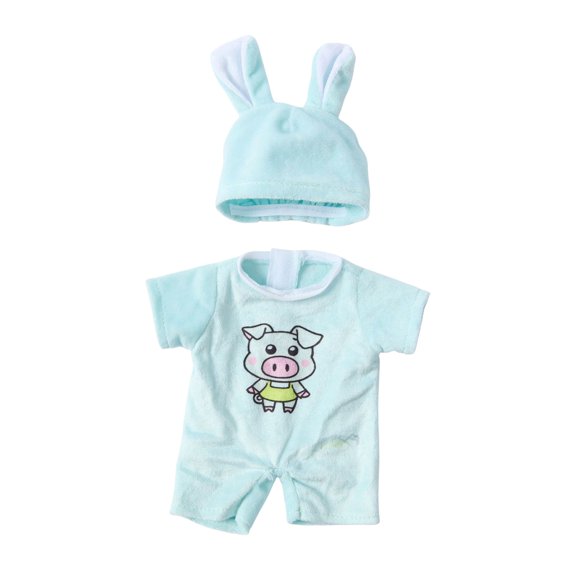KOYPTL Realistic Doll Clothes for Baby 12 Inch-Simulation Reborn Doll Boys Clothes Toy -Blue Rabbit Hats & Jumpsuit Gift for Boys Girls Toddlers Pretend Play Accessories Christmas Birthday