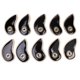 thumbnail image 1 of Juego de 10 protectoras de cuero PU para la cabeza del club Negro Sunnimix Cubierta de cabeza de hierro de golf, 1 of 7