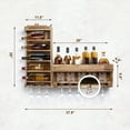thumbnail image 2 of VigorPro Wall Mounted Wine Rack - Wooden Whiskey Shelf with Stemware Holder & Cork Storage, Home Bar Decor, 2 of 10